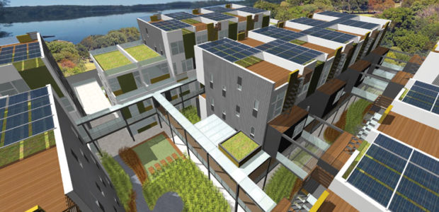 A pioneering green developer in Philadelphia plans the largest "Passive House" mixed-use energy-net-zero redevelopment along the banks of the Schuylkill River.