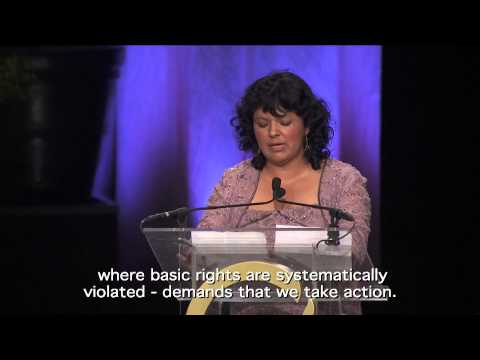 Berta Caceres acceptance speech, 2015 Goldman Prize ceremony