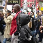 anti-war march on Hollywood Boulevard, community, walkability, Los Angeles