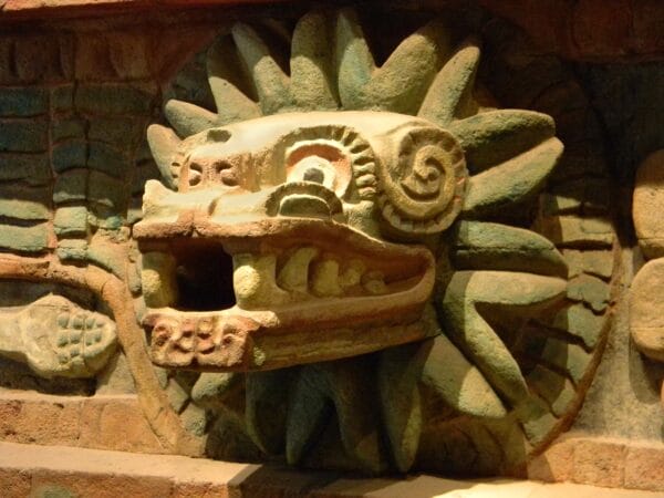 Quetzalcoatl, the plumed serpent, aztec, mexica