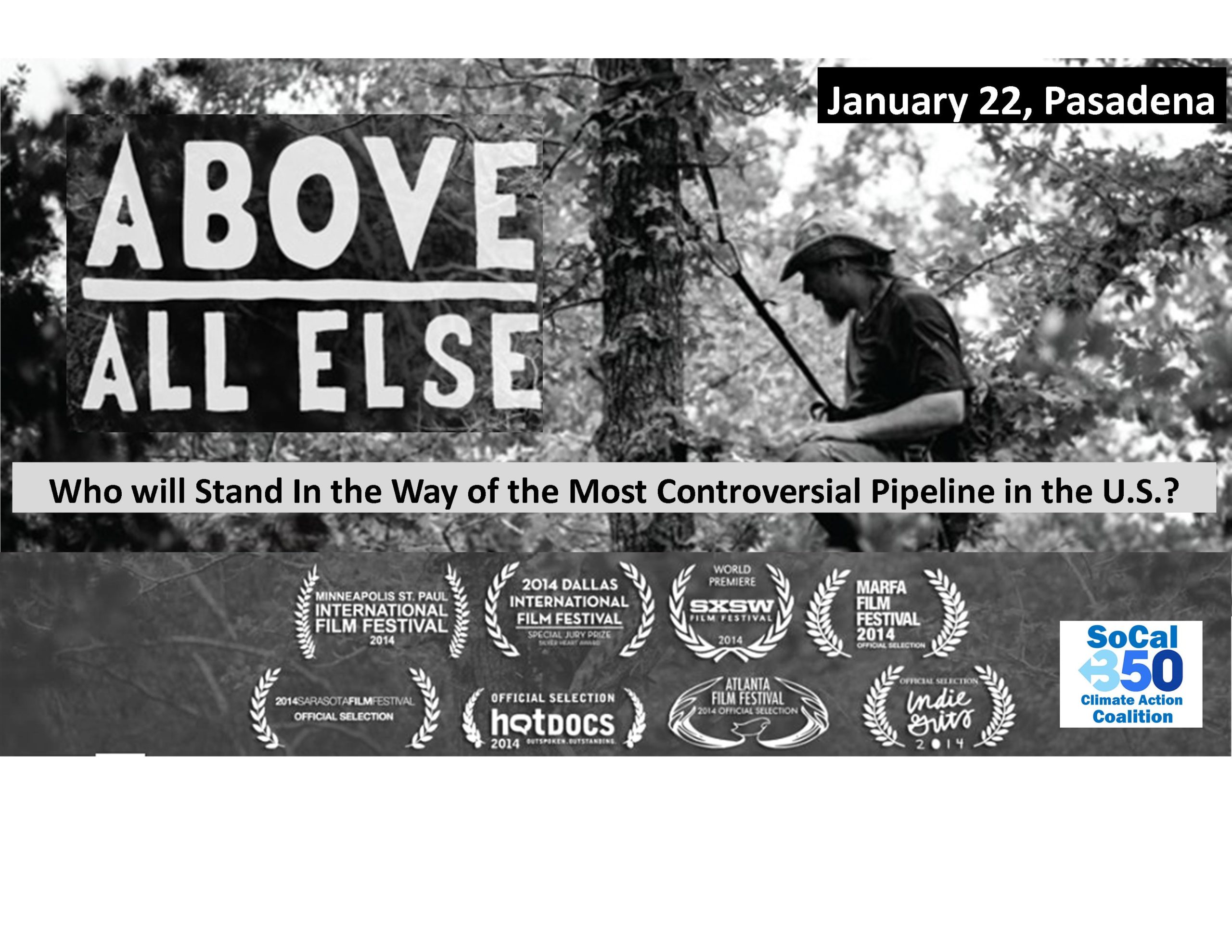 keystone xl pipeline, screening January 22 Pasadena ca, socal 350
