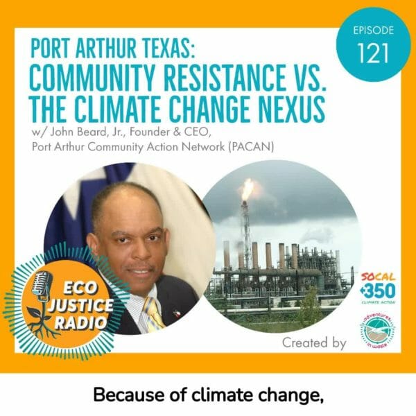The communities of the Gulf of Mexico are at the nexus of climate change and community resistance. Port Arthur Texas is homebase for the largest oil refinery in North America and a dizzying toxic array of fossil fuel and chemical facilities. But the people are stepping up to say - NO MORE. Port Arthur Community Action Network (also known as PACAN) is raising the alarm, holding the polluters accountable, and paving the path to transition away from an extractive economy to one that supports restorative justice.  Our guest, John Beard, Jr., Founder and CEO of Port Arthur Community Action Network, is helping to mobilize his community of Port Arthur and the Southeast Texas region. As a former oil employee turned advocate for environmental justice in the place he has lived all his life. He is the recipient of the 2021 Rose Braz Award for Bold Activism from the Center for Biological Diversity @centerforbiodiv  LISTEN on @kpfthouston on Monday 9 am CT or later (link in bio)  Guest: John Beard Jr.
Host/Producer: Jessica Aldridge @AdventuresInWaste
Exec. Producer: Jack Eidt @wilderutopia
Engineer: Blake Lampkin @BlakeQuakeBeats
Created by: @EcoJusticeRadio_ @socal.350  Image Description: Image in left circle is of John Beard Jr. Image in the right circle is of industrial facilities in Port Arthur, Texas. EcoJustice Radio logo is at bottom with a retro microphone where the base is a stem with leaves.  #PermianBasin #BreakFreeFromPlastic #fracking #OilAndGas #drilling #ClimateChange #ClimateAction #activism #PortArthurTexas #EnvironmentalRacism #EnvironmentalJustice #RacialJustice #SocialJustice #PollutionFree #pollution #CancerAlley #ClimateCrisis #SacrificeZone