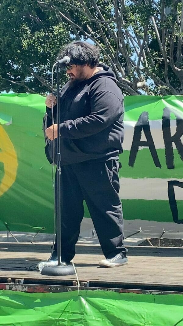Having #earthday fun with @matt_sedillo gracing us with his bracing spoken word poetry. In Downtown Los Ángeles with @xrebellionla @socal.350